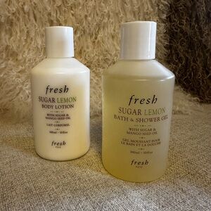 Fresh Sugar Lemon Body Lotion & Bath + Shower Gel Set NWOT